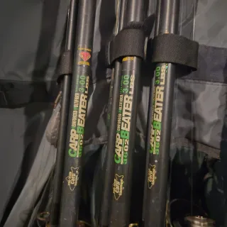 Set de alarmas de pesca VORTEX y cañas con funda