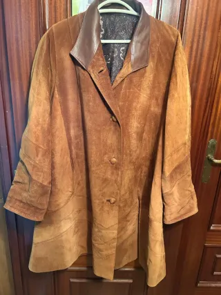 Abrigo señora marrón,ante