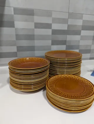 Vajilla Pontesa Cerámica Marrón