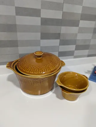 Vajilla Pontesa Cerámica Marrón