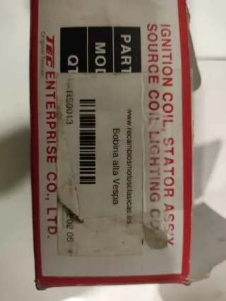 Bobina alta Vespa 6v TEC