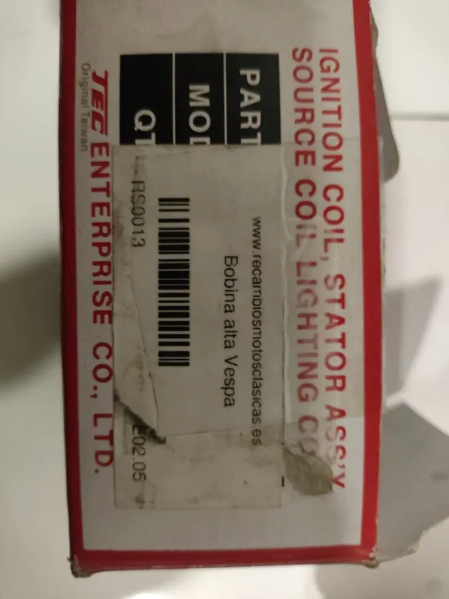 Bobina alta Vespa 6v TEC