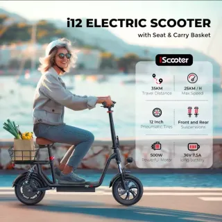 Patín Scooter Eléctrico Tipo Bicicleta Negro