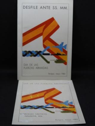 Lote 2 Folletos Día Fuerzas Armadas Burgos 1983
