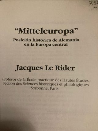 "Mitteleuropa" posición histórica de Alemania e...