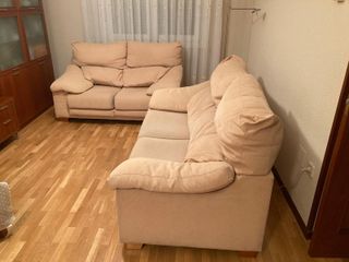 Juego de sofas extensible amarillo claro o beig