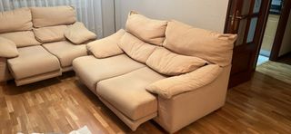Juego de sofas extensible amarillo claro o beig