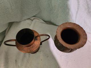 Floreros de cobre antiguos