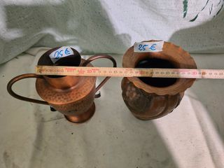 Floreros de cobre antiguos