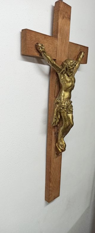 Crocifisso da parete antico in gesso