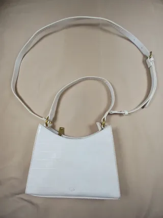 Bolso Parfois Blanco Efecto Cocodrilo Doble Asa