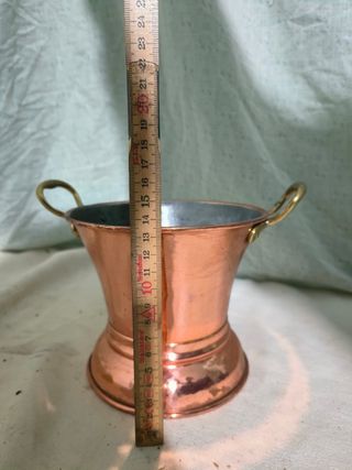 Cubremacetas cobre pequeño con asas