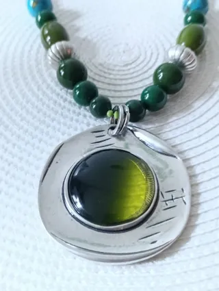 Collar Murano Auténtico con Colgante XL y Piedras