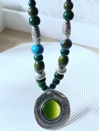 Collar Murano Auténtico con Colgante XL y Piedras