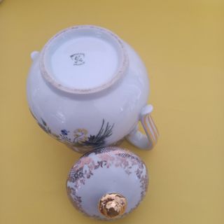 Azucarero de porcelana con flores