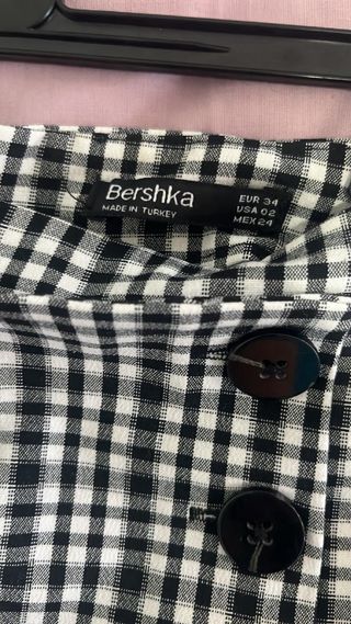 Falda pantalón cuadros blanco y negro