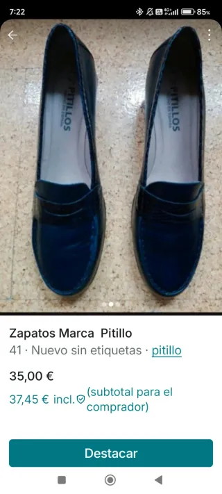 Zapatos Pitillo azul marino