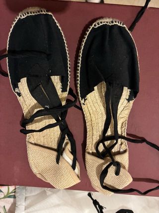 Alpargatas fallero Beige y Negras Talla 39