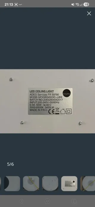 Plafón LED con Altavoz Bluetooth Inspire