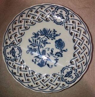 Piatto Porcellana Blue Danube Bordo Traforo