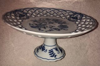 Piatto Porcellana Blue Danube Bordo Traforo