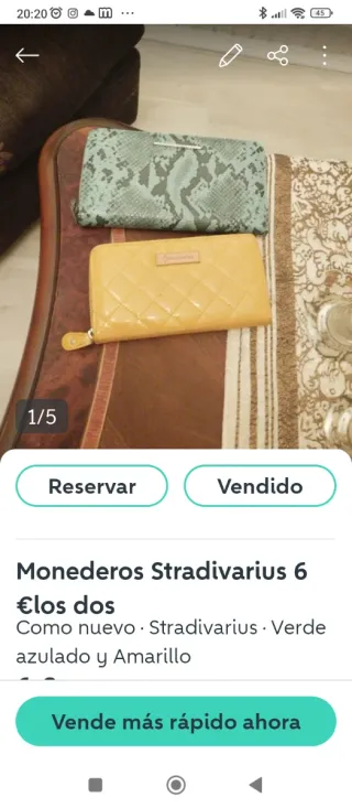 Monederos Stradivarius Verdes y Amarillos