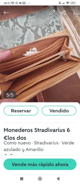Monederos Stradivarius Verdes y Amarillos