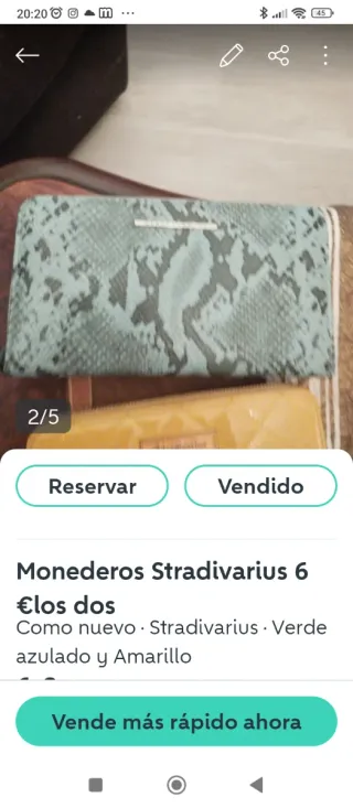 Monederos Stradivarius Verdes y Amarillos