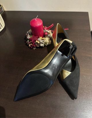 Zapatos de fiesta Zara negros y dorados