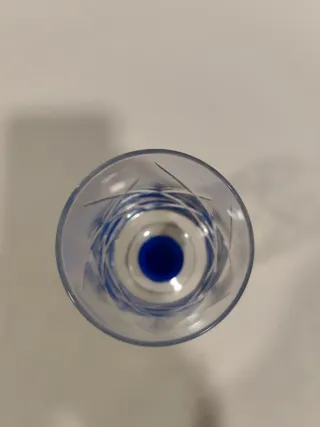 3 Copas Vino Vintage Azul cobalto y Transparente,