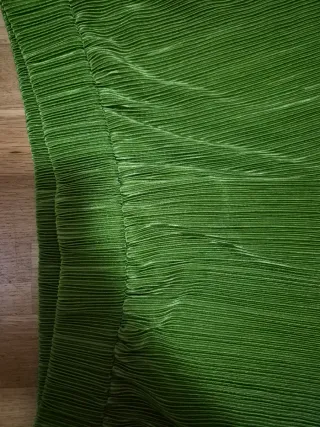 Pantalón Mango Wide Leg Verde Plisado