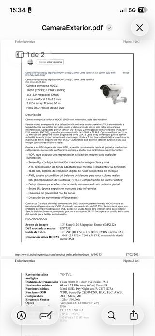 Cámaras de Vigilancia Exterior (Lote)