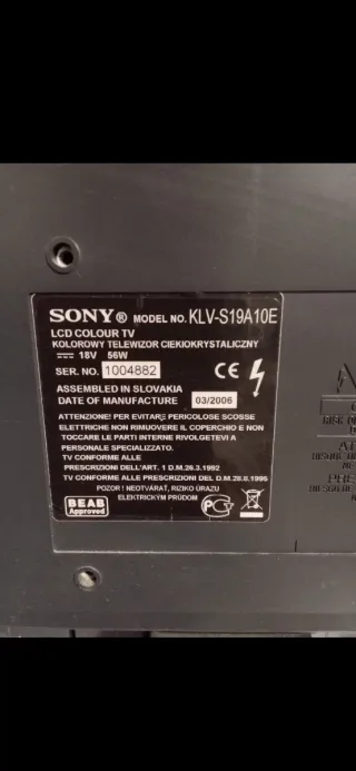 Monitor TV Sony Plata