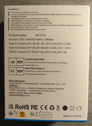 Caricabatterie USB C 130W GaN 3 Uscite