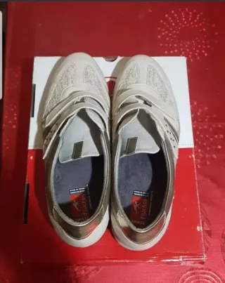 Zapatos Fluchos Mujer Talla 41 Plata/Blanco