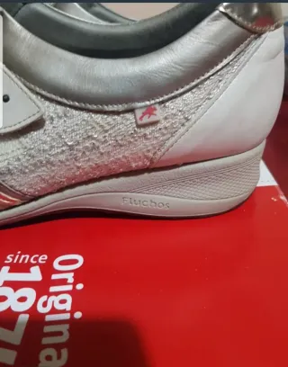 Zapatos Fluchos Mujer Talla 41 Plata/Blanco