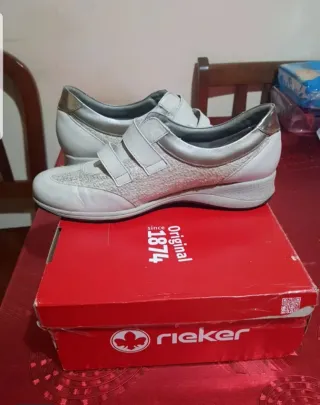 Zapatos Fluchos Mujer Talla 41 Plata/Blanco