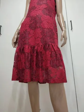Abito Anna Field rosso pizzo tg M/42