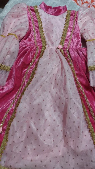 Vestito Carnevale Dama 5-6 anni medievale baby