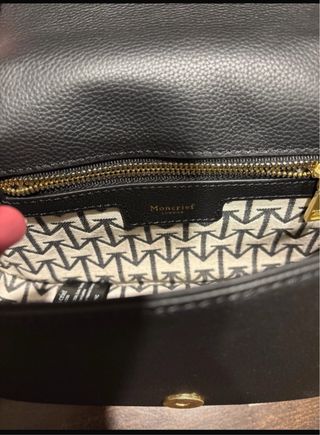 Borsa Moncrief nera piccola con catena dorata