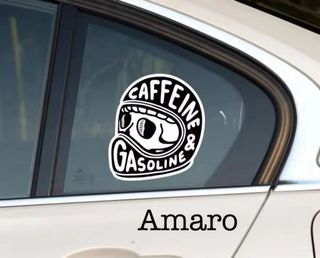 Autocolante Caffeine & Gasoline Caveira
