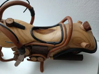 Modellino Moto Chopper Legno