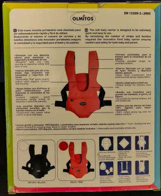 Mochila Portabebés Olmitos Roja +0m
