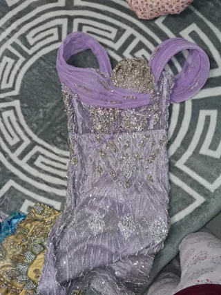 Vestido boda gitana morado y plata