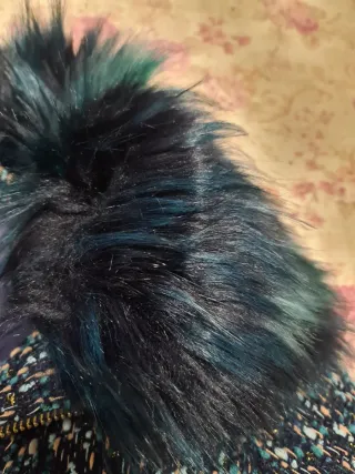 Casaco Guess Gola Pelo Azul Multicolor