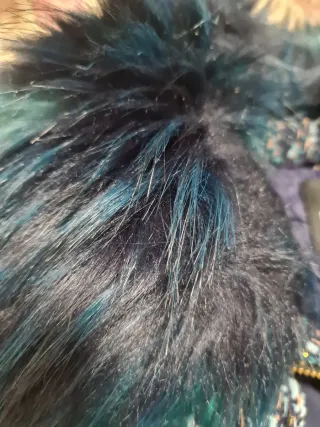 Casaco Guess Gola Pelo Azul Multicolor