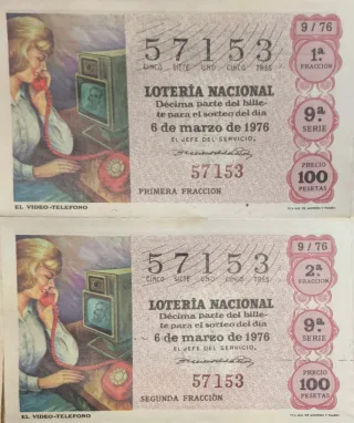 Lotería Nacional Décimos 1976