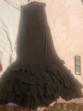 Falda flamenca profesional negra Talla XS