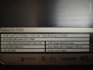 Acer Aspire V3-772G i7-4702MQ 8GB RAM