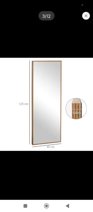 Specchio da terra a figura intera in legno